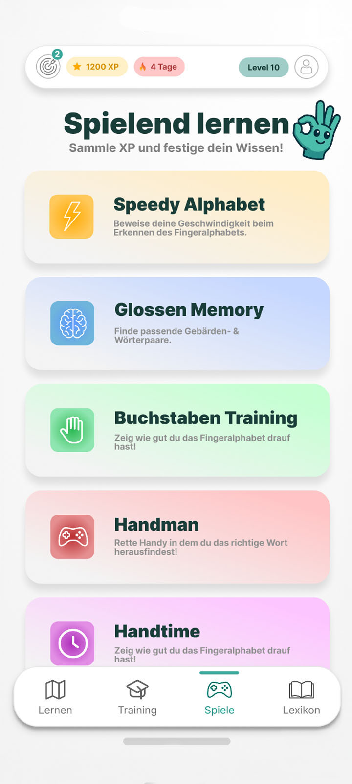 SignHero App-Screenshot einer DGS-Lektion